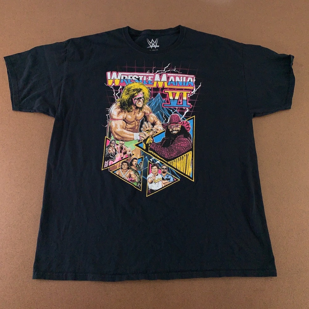 WrestleMania VI Ultimate Warrier Randy Savage Men's XL Black Short Sleeve Tee